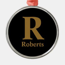Gold Initial/Vorname/Familienname auf schwarz Ornament Aus Metall