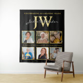 Gold Initials Custom Birthday Background mit Foto Wandteppich (Beispiel)