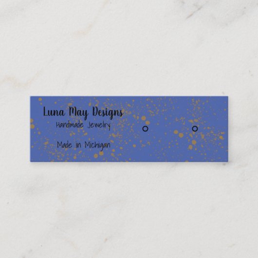 Gold Ink SplatterJuwelier Display Business Card Mini Visitenkarte (Vorderseite)