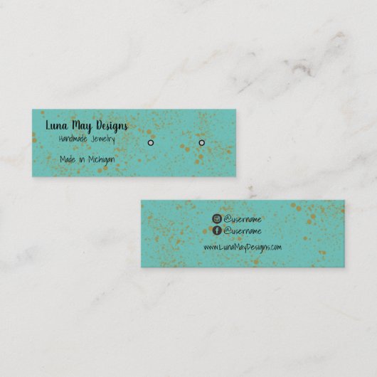 Gold Ink Spritzer Schmuck Display Business Card Mini Visitenkarte (Vorne/Hinten)