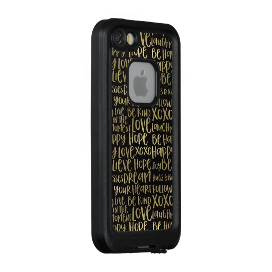 Gold inspirierende Wörter LifeProof iPhone Hülle (Hinten/Rechts)