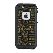 Gold inspirierende Wörter LifeProof iPhone Hülle (Rückseite)