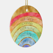 Gold inspirierende Zitate Rainbow personalisiert Keramik Ornament (Rechts)