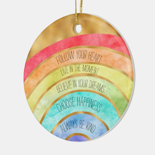 Gold inspirierende Zitate Rainbow personalisiert Keramik Ornament (Links)