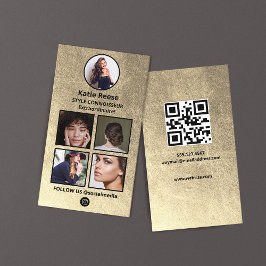 Gold Instagram Foto Social Media, folgen Sie uns Visitenkarte