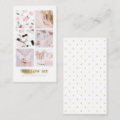 Gold Instagram füttern Foto-Collagen-Follow-me Visitenkarte (Vorne/Hinten)