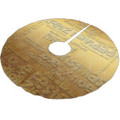 Gold International Christmas Navidad Tree Skirt Polyester Weihnachtsbaumdecke (Schrägansicht)