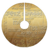 Gold International Christmas Navidad Tree Skirt Polyester Weihnachtsbaumdecke (Vorderseite)