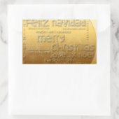 Gold International Christmas rechteckiger Aufklebe Rechteckiger Aufkleber (Tasche)
