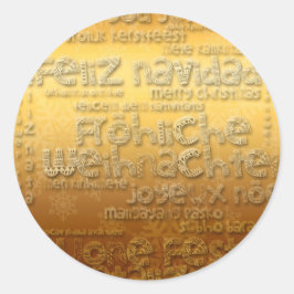 Gold International Weihnachten Navidad R Sticker