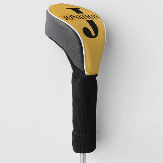 Gold Intersecting Initial Letter Name Typography Golf Headcover (angewinkelt)