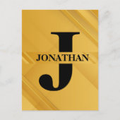Gold Intersecting Initial Letter Name Typography Postkarte (Vorderseite)