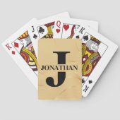 Gold Intersecting Initial Letter Name Typography Spielkarten (Rückseite)