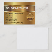Gold-Investitions-Visitenkarte Visitenkarte (Vorne/Hinten)