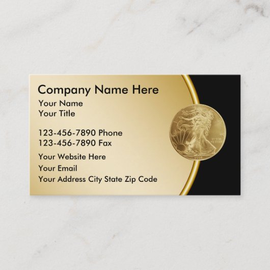 Gold Investment Business Cards Visitenkarte (Vorderseite)