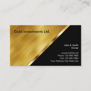 Gold-Investment-Geschäftskarten Visitenkarte