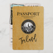 Gold Ireland Passport Save the Date (Vorne/Hinten)