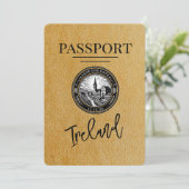 Gold Ireland Passport Save the Date (Stehend Vorderseite)