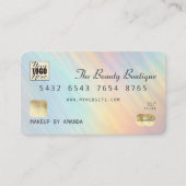 Gold Iridescent Holographic Credit Card Logo Visitenkarte (Vorderseite)