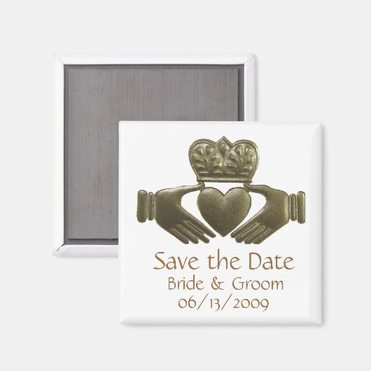 Gold Irish Claddagh - Save the Date Magnet (Vorderseite/Rückseite)
