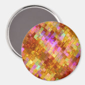 Gold Irisierendes Mosaikmuster Magnet (Vorderseite/Rückseite)