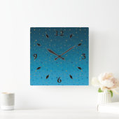 Gold ist blau. quadratische wanduhr (Zuhause)