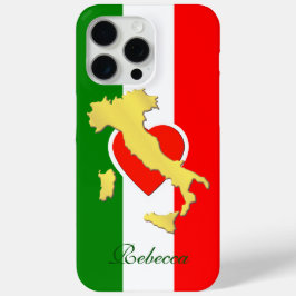 Gold Italy Map Mit Monogramm Italienisches Flag Te Case-Mate iPhone Hülle
