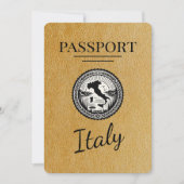 Gold Italy Passport Save The Date (Vorderseite)