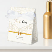 Gold & Ivory Art Deco Pattern with Bow Wedding Geschenkschachtel