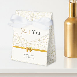 Gold & Ivory Art Deco Pattern with Bow Wedding Geschenkschachtel