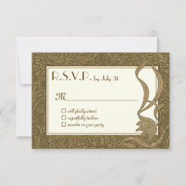 Gold Ivory Art Nouveau Elegante RSVP Karte
