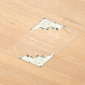 Gold Ivory Blumengrün 60. Geburtstag sechzig Acryleinladungen (Ablage )