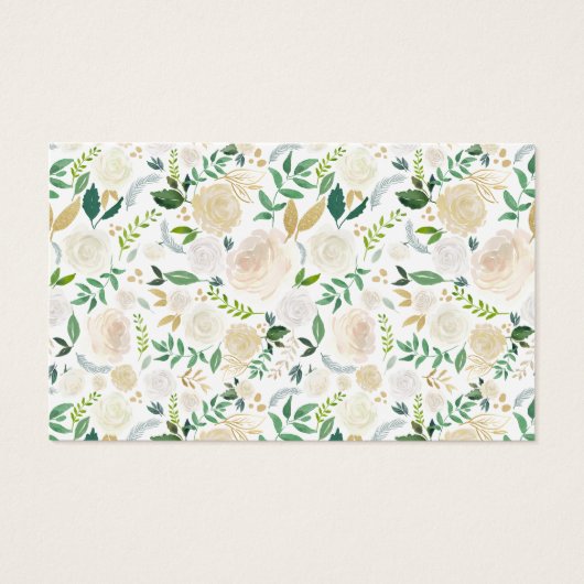 Gold Ivory Floral Baby Shower Book Request Card (Rückseite)