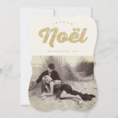 Gold & Ivory Joyeux Weihnachten Stilvolles Foto (Vorderseite)