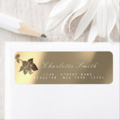 Gold Ivory Sepia Pearly Lily Black Rücksendeadress (Insitu)