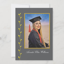 Gold Ivy design with Photo Grad Announcment Ankündigung