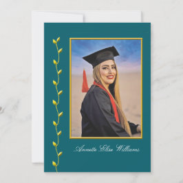 Gold Ivy design with Photo Grad Announcment Ankündigung