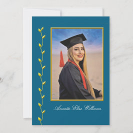 Gold Ivy design with Photo Grad Announcment Ankündigung