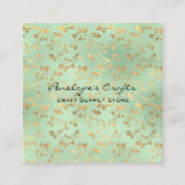 Gold Ivy Print Square Business Card Quadratische Visitenkarte (Vorderseite)