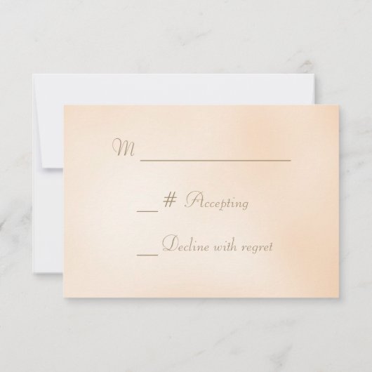 Gold Jade Herbst Blumenstrauß Hochzeit RSVP (Rückseite)