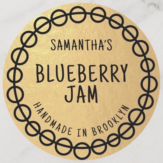 Gold-Jam-Aufkleber Runder Aufkleber