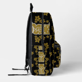 Gold Japanisch Maneki-neko Bedruckter Rucksack (Links)