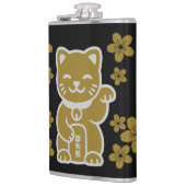 Gold Japanisch Maneki-neko Flachmann (Links)