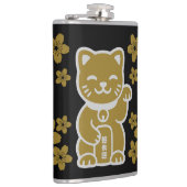 Gold Japanisch Maneki-neko Flachmann (Rechts)