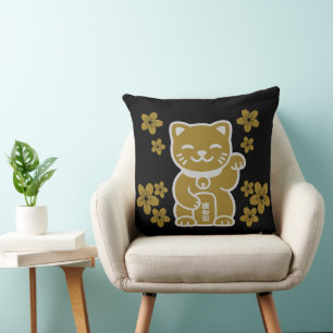 Gold Japanisch Maneki-neko Kissen