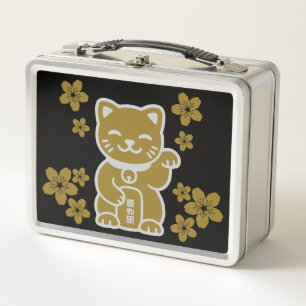 Gold Japanisch Maneki-neko Metall Brotdose