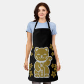 Gold Japanisch Maneki-neko Schürze (Getragen)