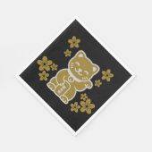 Gold Japanisch Maneki-neko Serviette (Ecke)