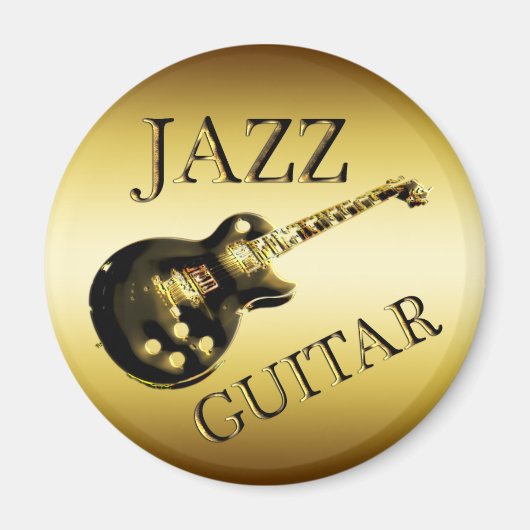 GOLD JAZZ GUITAR MAGNET (Vorne)