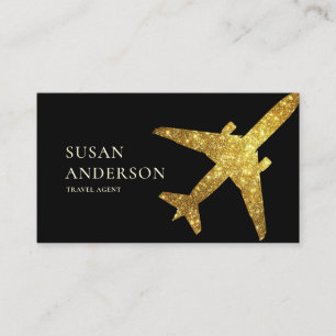 Gold Jet Business Card - Luxuriöses Reisedesign Visitenkarte